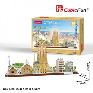 CUBIC FUN PUZZLE 3D CITY LINE BARCELONA-  MC256H
 2