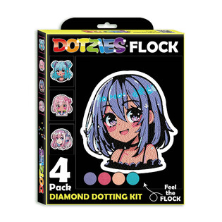 DIAMOND DOTZ ADULTS FLOCKED NEON ANIME GIRLS