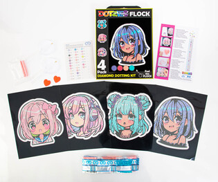 DIAMOND DOTZ ADULTS FLOCKED NEON ANIME GIRLS 2