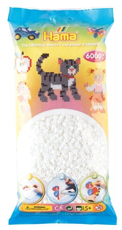HAMA MIDI BIAŁE KORALIKI W WORECZKU (6000)