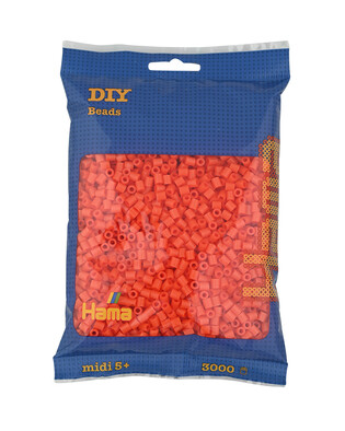 HAMA MIDI CIEMNOPOMARAŃCZOWE KORALIKI W WORECZKU (3000)
