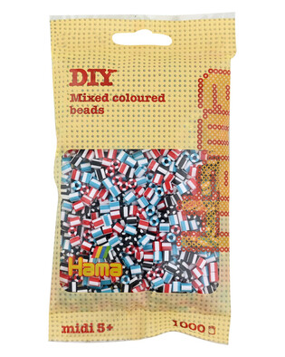 HAMA MIDI MIX KOLORÓW W PASKI KORALIKI W WORECZKU (1000)
