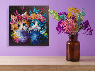 DIAMOND DOTZ ADULTS CANVA FLORAL CROWN KITTENS
 3
