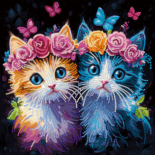 DIAMOND DOTZ ADULTS CANVA FLORAL CROWN KITTENS
 4